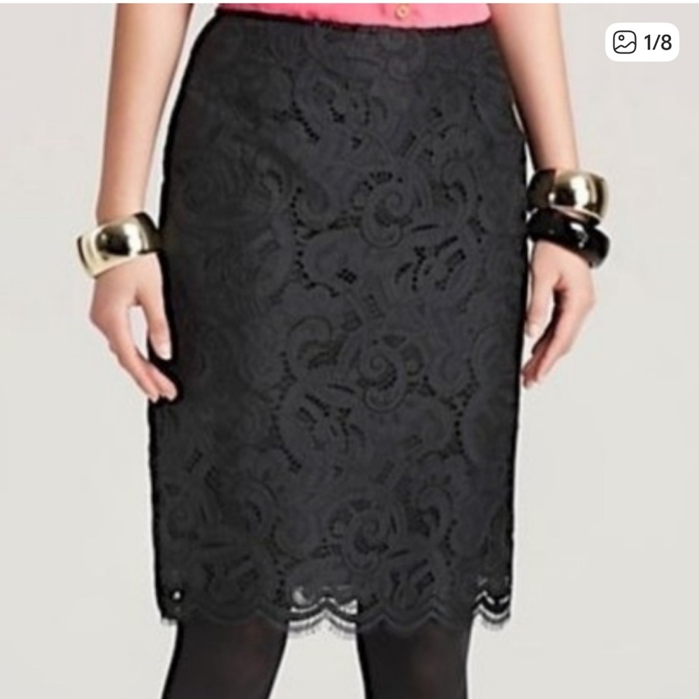 Lilly Pulitzer Black Lace Pencil Skirt